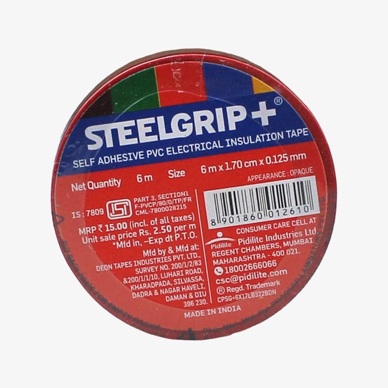 Steelgrip Insulation Electrical Tape - RED - View 1