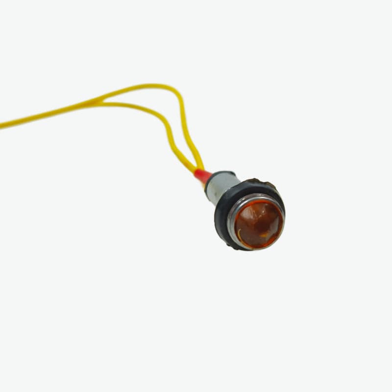 Yellow 220V 9mm Diamond LED Metal Indicator Light with 15CM Cable - View 1