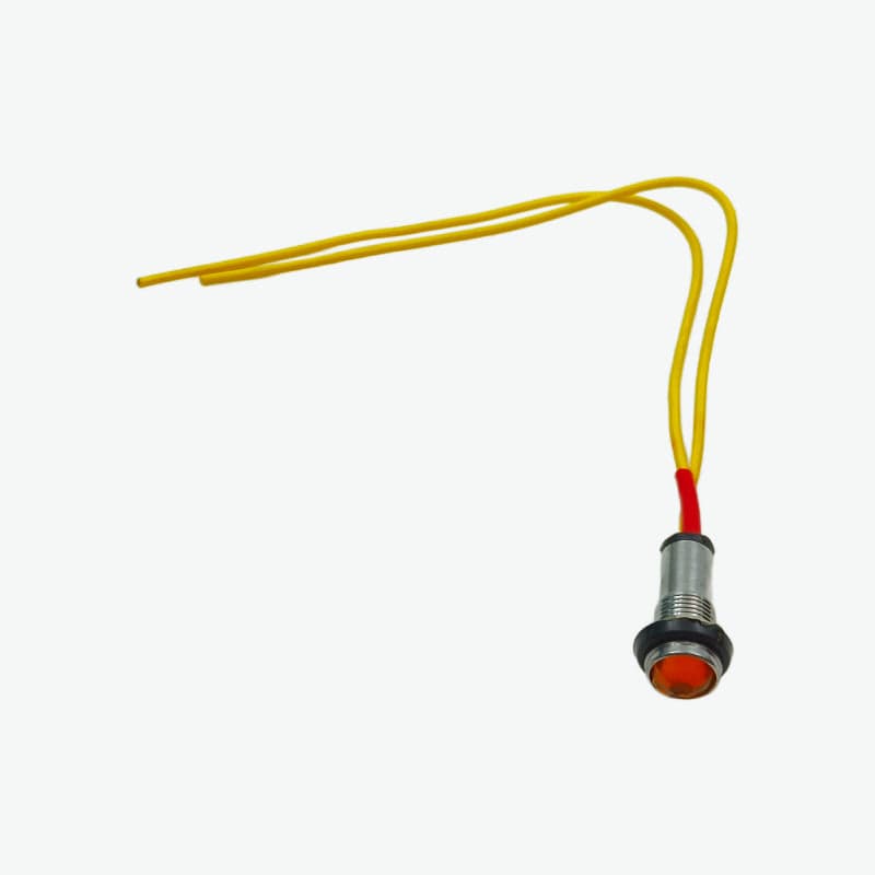 Yellow 220V 9mm Diamond LED Metal Indicator Light with 15CM Cable - View 3