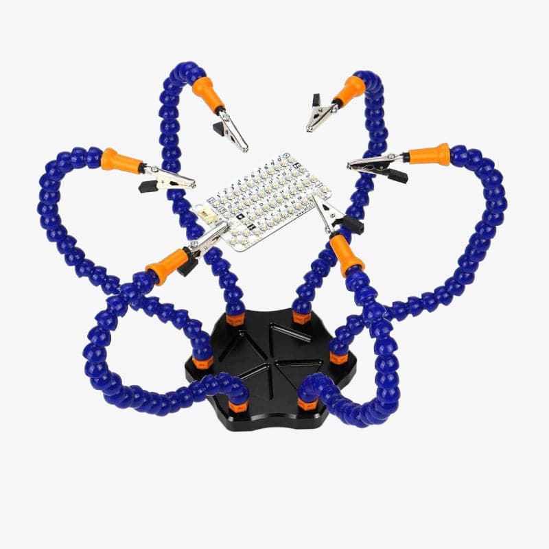 6 Flexible Arms Soldering Station With Swiveling Alligator Clips - View 1