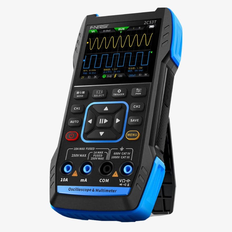 FNIRSI 2C53T 50MHz 250MS/s Handheld 3-in-1 Oscilloscope Multimeter Signal Generator - View 1
