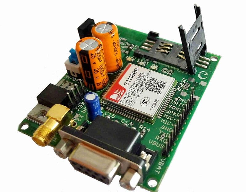 SIM800 GSM Modem module board with SMA Antenna - View 1