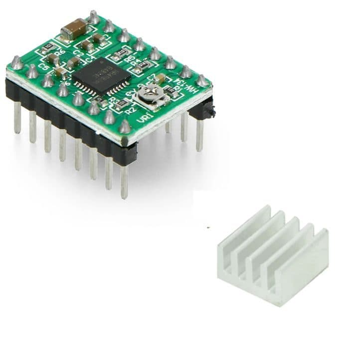 A4988 Stepper Motor Driver Module with Heat Sink For 3D Printer (Green) - View 2