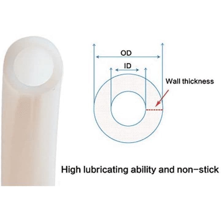 PTFE 3x4mm White Teflon Tube for 3mm 3D Printer Filament - 1 Meter (3mm ID X 4mm OD) - View 2