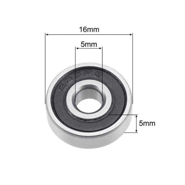 625-2RS Rubber Sealed Ball Bearing Miniature Bearing (5x16x5mm) - View 3