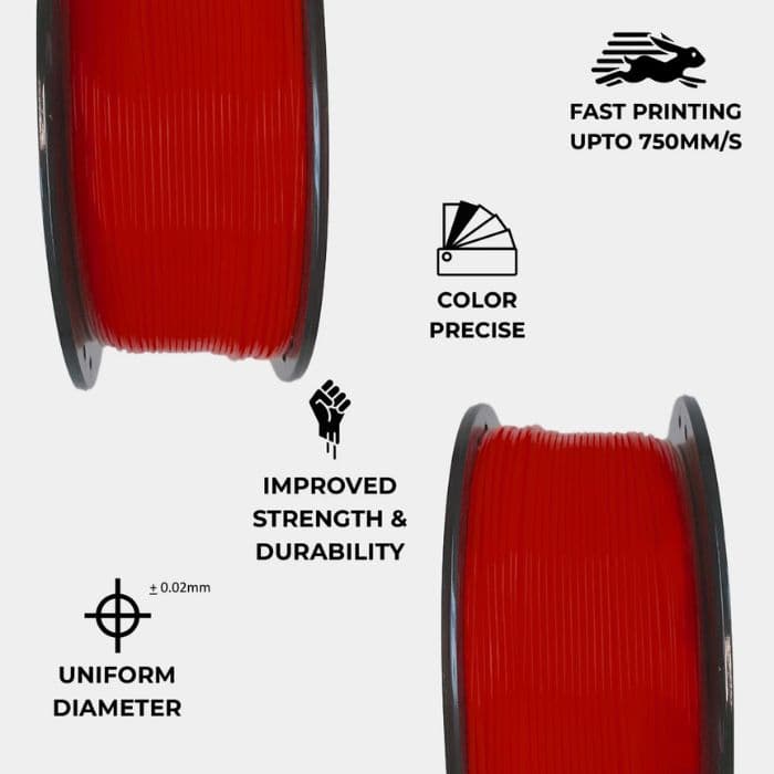 1.75mm Premium HS PLA Filament for 3D Printer (Strawberry Red) - View 3