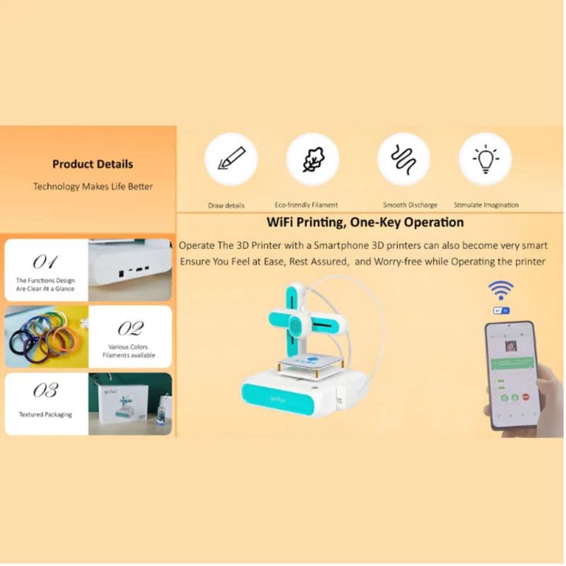 Goofoo Cube Mini 3D Printer for Stem Education - View 3