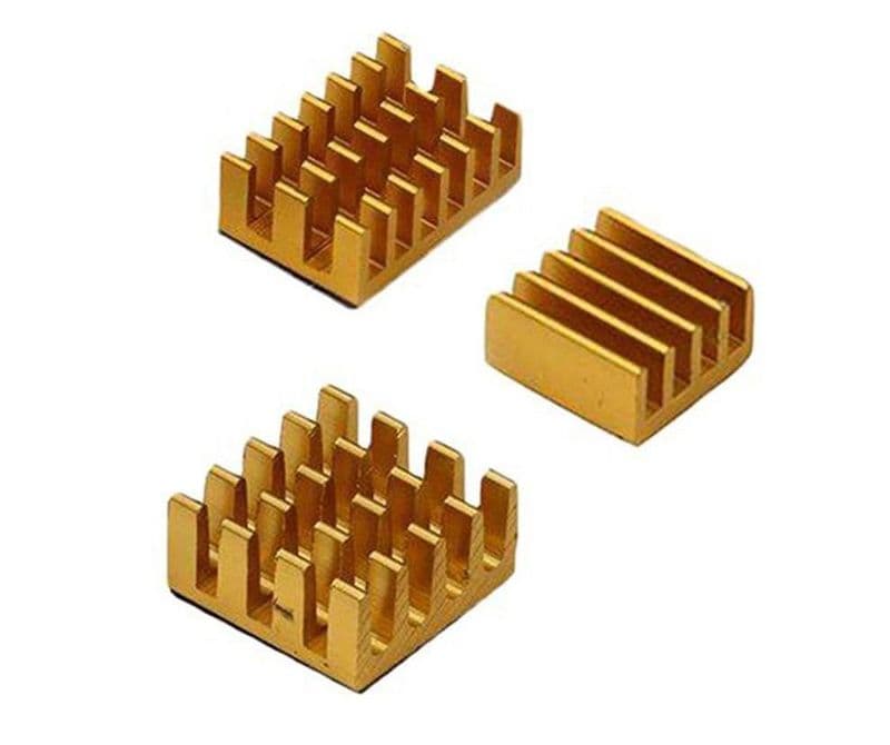 3 in 1 Gold Aluminum Heat Sink for Raspberry Pi 4B - View 1