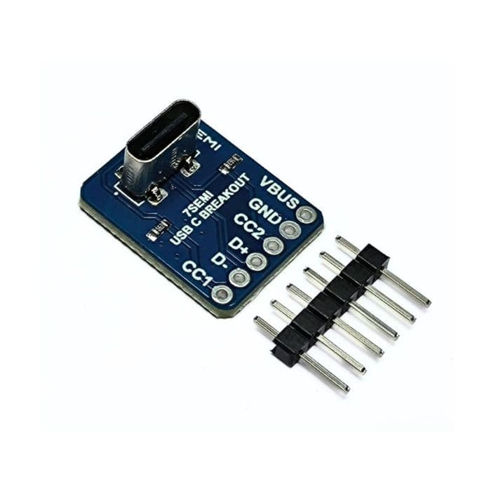 USB Type C Vertical Female Breakout -7Semi - View 1