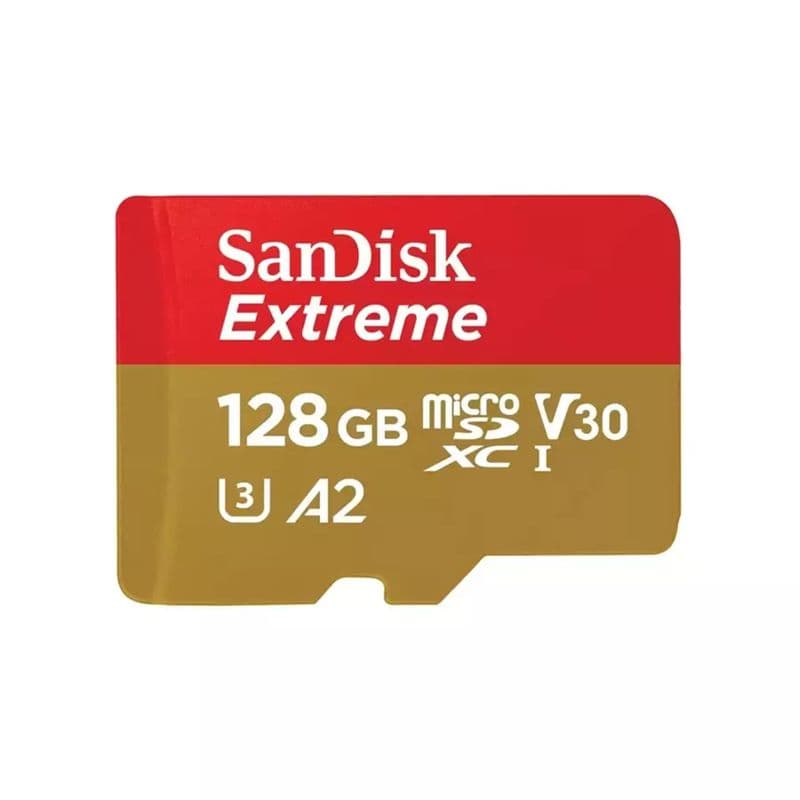 SanDisk Extreme 128GB A2 Micro SDXC Memory Card - View 1