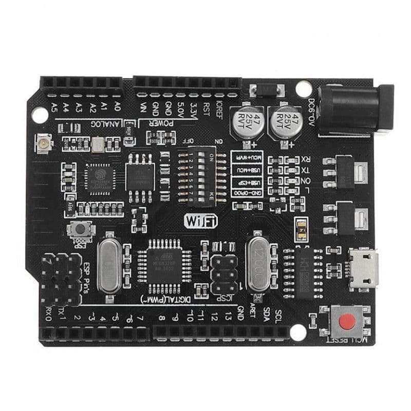Arduino UNO+WiFi R3 ATmega328P+Node MCU ESP8266 CH340G Compatible Board - View 1