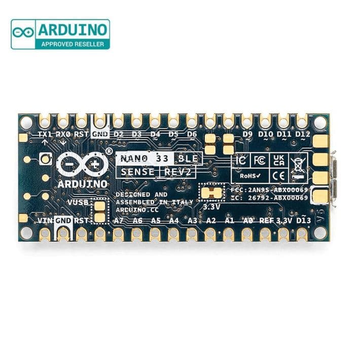 Arduino Nano 33BLE Sense Rev2 with Headers ABX00070 - View 3