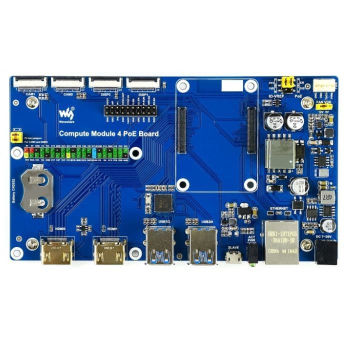 Waveshare Raspberry Pi Compute Module 4 IO Board with PoE Feature - View 2
