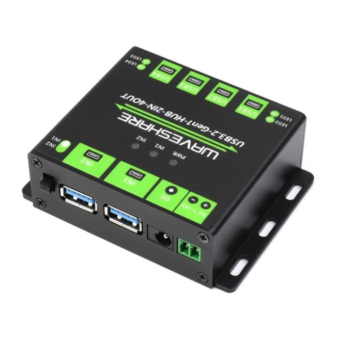 Waveshare Industrial Grade USB HUB Extending 4x USB 3.2 Ports with Switchable Dual Hosts - View 2