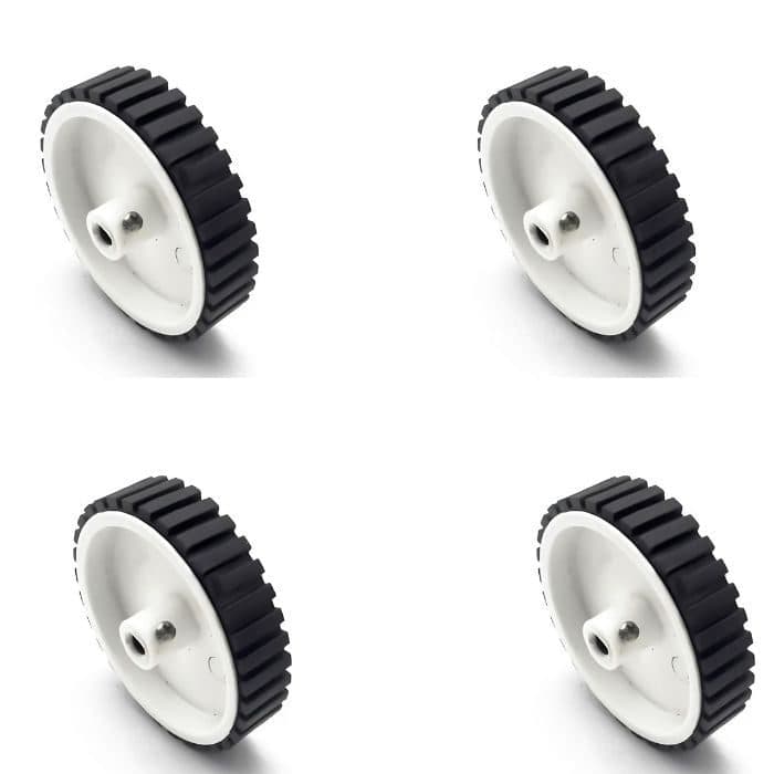 7 X 2 Cm Gear Motor Robot Wheel, Tyres for 6 mm Shaft Geared Dc Motor - 4 Pieces Robotics Science Project - View 1