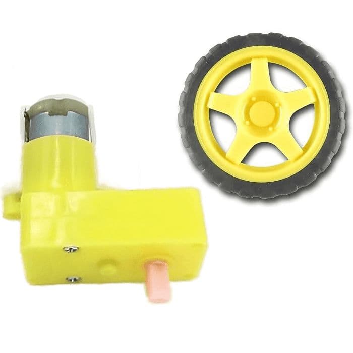 Single Shaft L-Shaped 60 RPM BO Motor with 65X25mm Wheel - 2 Sets - View 2