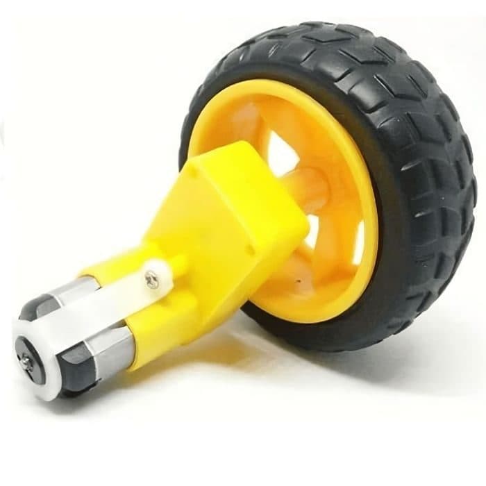 Single Shaft L-Shaped 60 RPM BO Motor with 65X25mm Wheel - 2 Sets - View 3