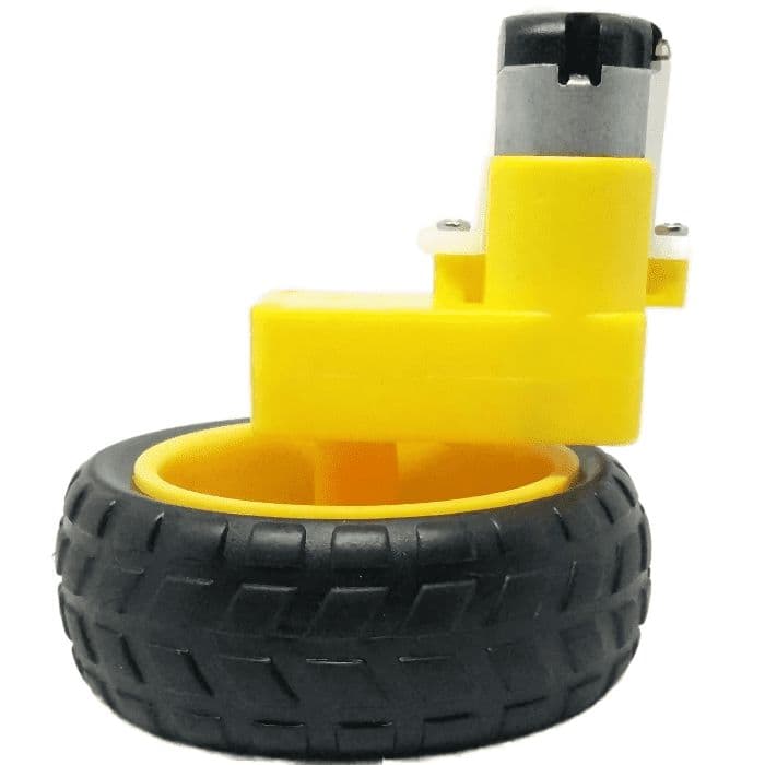 Single Shaft L-Shaped 60 RPM BO Motor with 65X25mm Wheel - 4 Sets - View 3