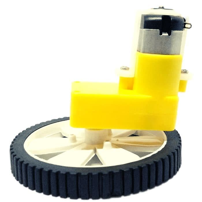 Single Shaft L-Shaped 60 RPM BO Motor with Wheel (2 sets) - View 2