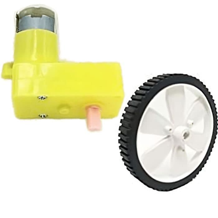Single Shaft L-Shaped 60 RPM BO Motor with Wheel (2 sets) - View 3