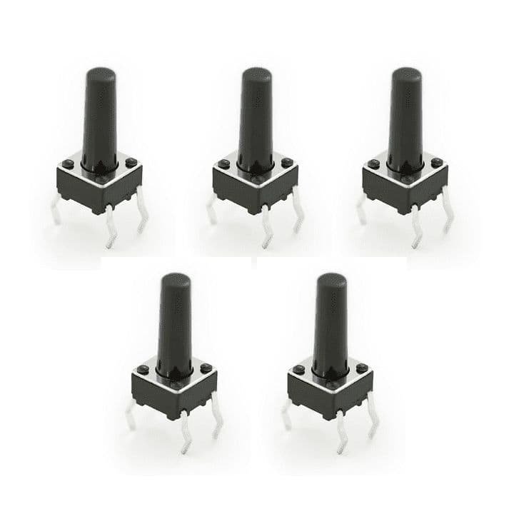 4-pin Long PushButton Switch (Pack of 5) - View 1