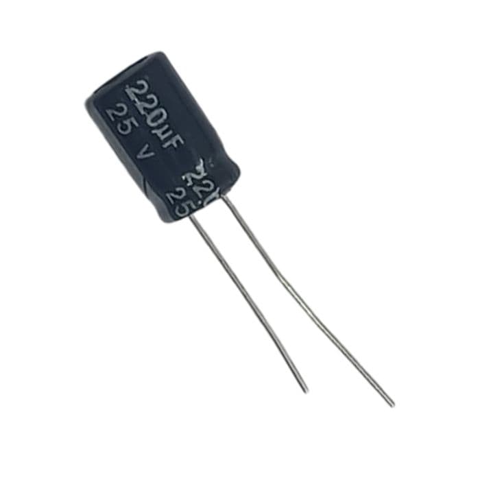 220µF 25V Electrolytic Capacitor (Pack of 5) - View 2