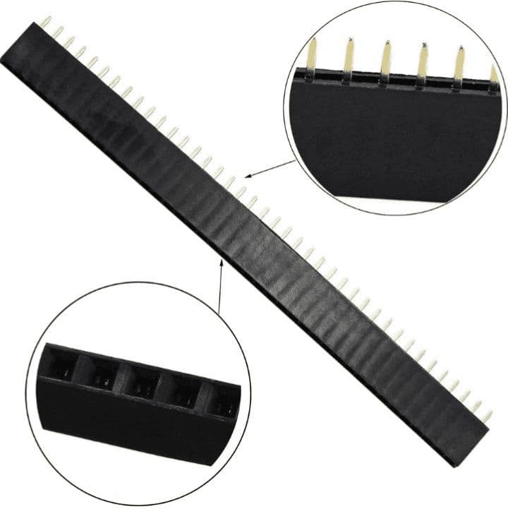 40x1 Pin 2.54mm Straight Female Pin Berg Strip (Pack of 50) - View 3