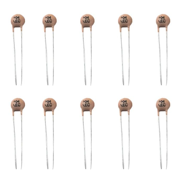 0.1 uF 50V Ceramic Capacitor (Pack of 10) - View 2