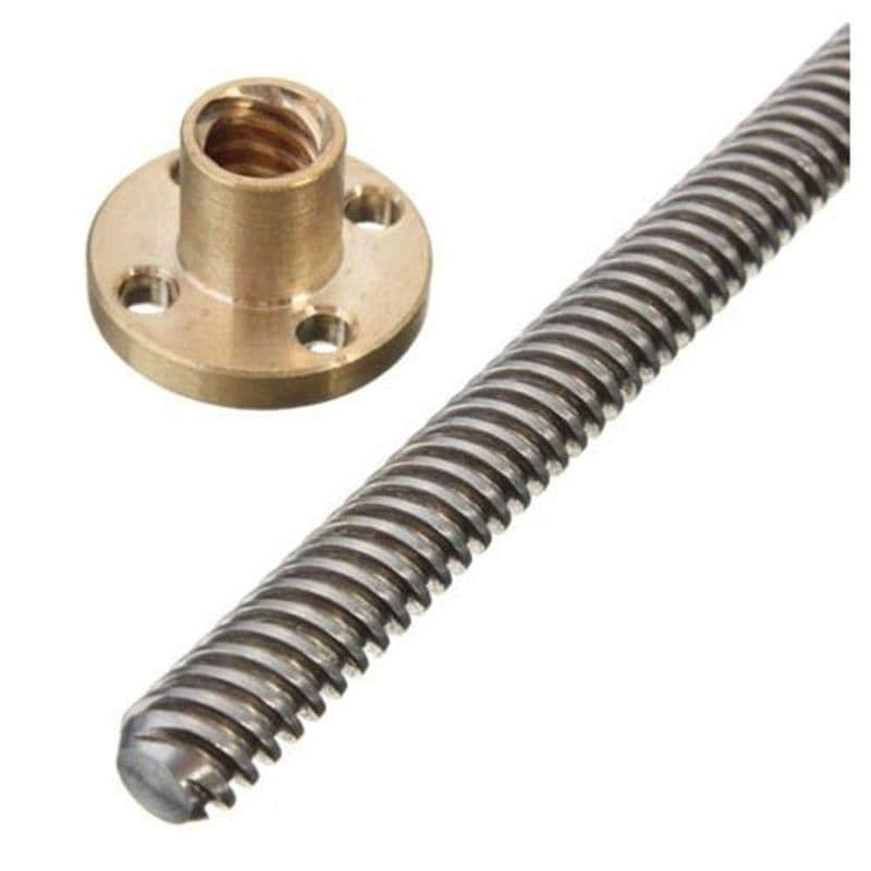 Trapezoidal Screw 300mm rod with Copper Nut - View 3