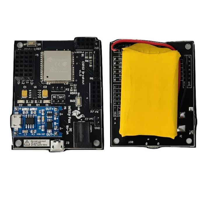 Witty Fox - ESP32 Storm Board with On-Board Li-ion Battery & Wireless Programming - View 1