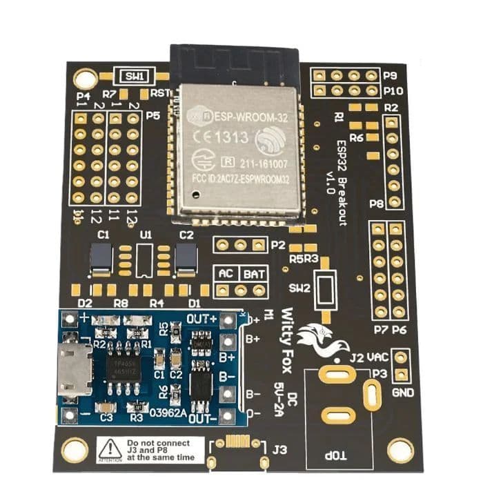 Witty Fox - ESP32 Storm Board with Support for Battery Charging & Wireless Programming - View 1