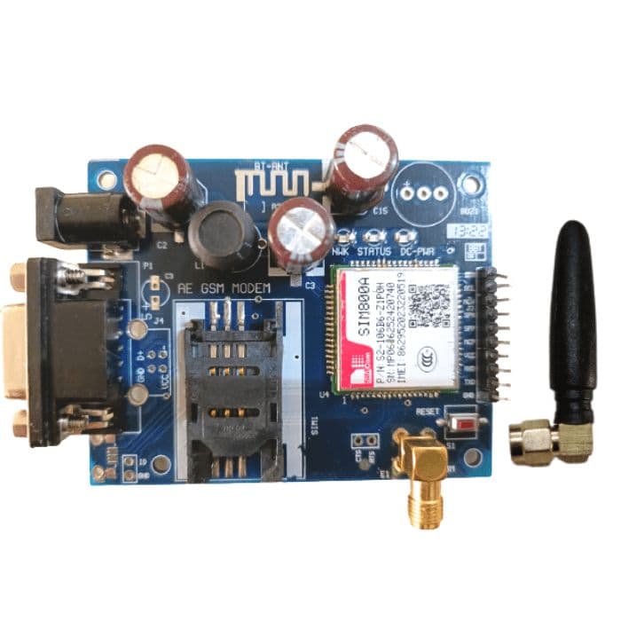 SIM 800A GSM Modem with SMA Antenna - View 1