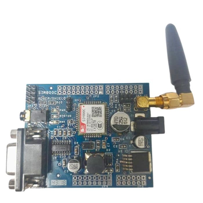 SIM 800C GSM Modem with SMA Antenna - View 1