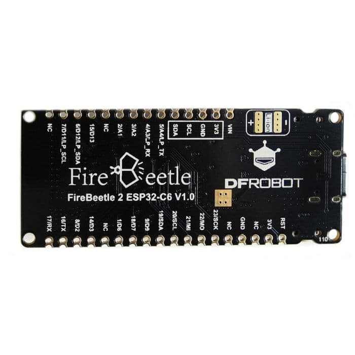 DFRobot FireBeetle 2 ESP32 C6 IoT Development Board - Supports Wi-Fi 6, Bluetooth 5, Solar-Powered - View 3