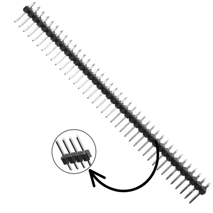40x1 Pin 2.54mm Pitch Male Berg Strip - View 2