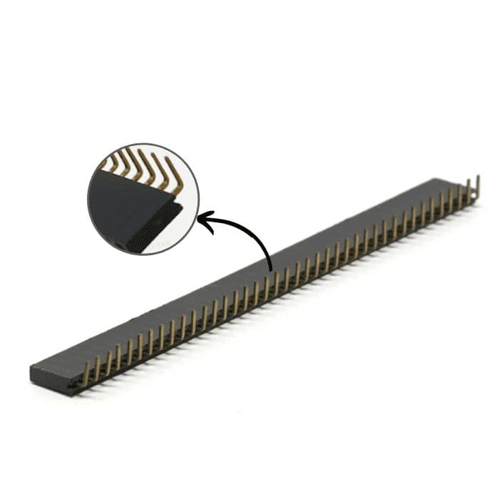 1x40 2.54mm Pitch Female Berg Strip Header (Right Angle) - View 2