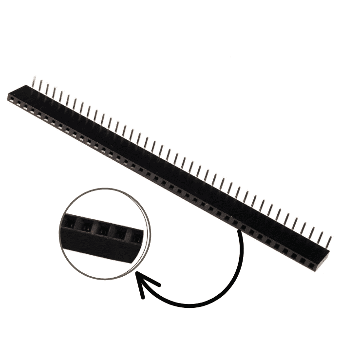 1x40 2.54mm Pitch Female Berg Strip Header (Right Angle) - View 3
