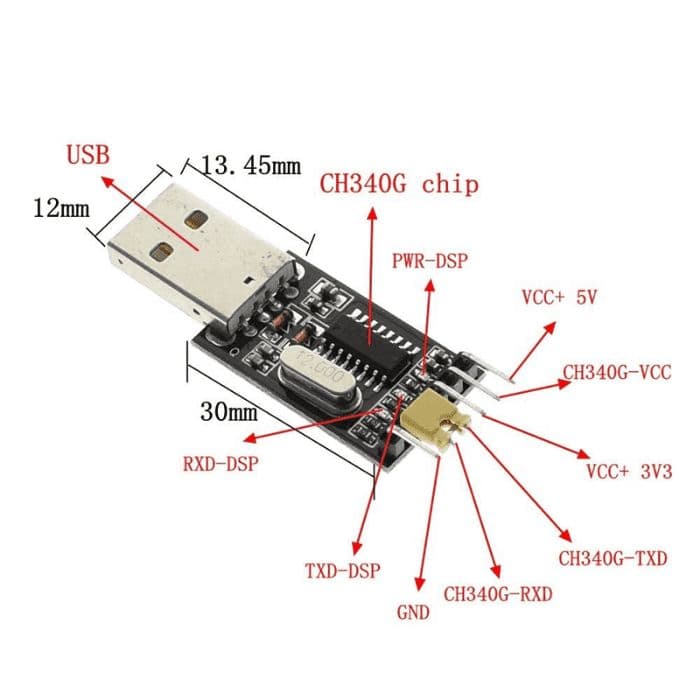 CH340G USB to Serial Converter - View 3