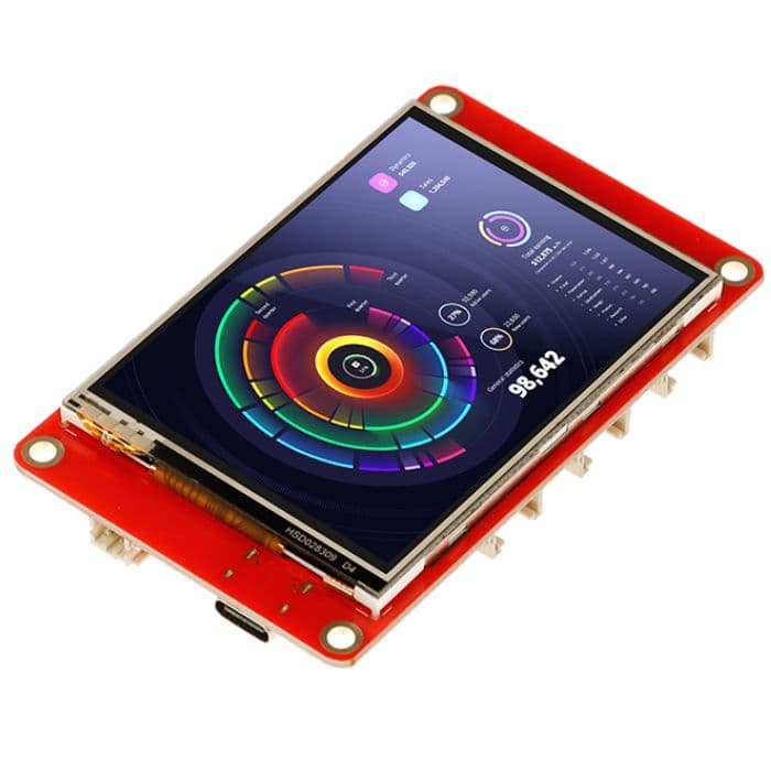ELECROW ESP32 HMI 2.8 Inch TFT Touch Display 240Ã—320 SPI LCD for Arduino/LVGL/Esphome/PlatformIO/Micropython without Acrylic Case - View 1