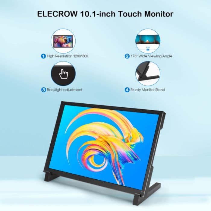 Elecrow 10.1 inch Touch Screen Display 1280x800 for Raspberry Pi and Jetson Nano PC - View 2