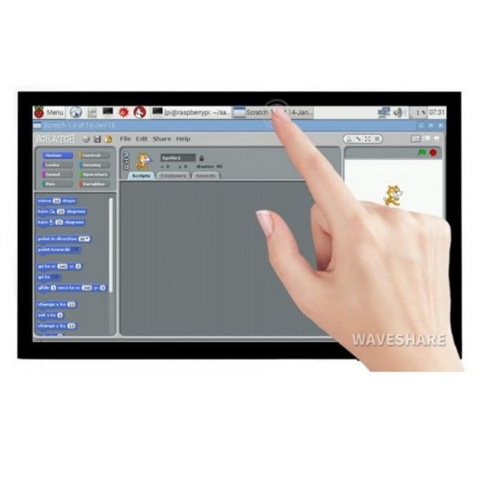 10.1inch HDMI Capacitive Touch Screen LCD (E) 1024×600 Supports Raspberry Pi - View 3