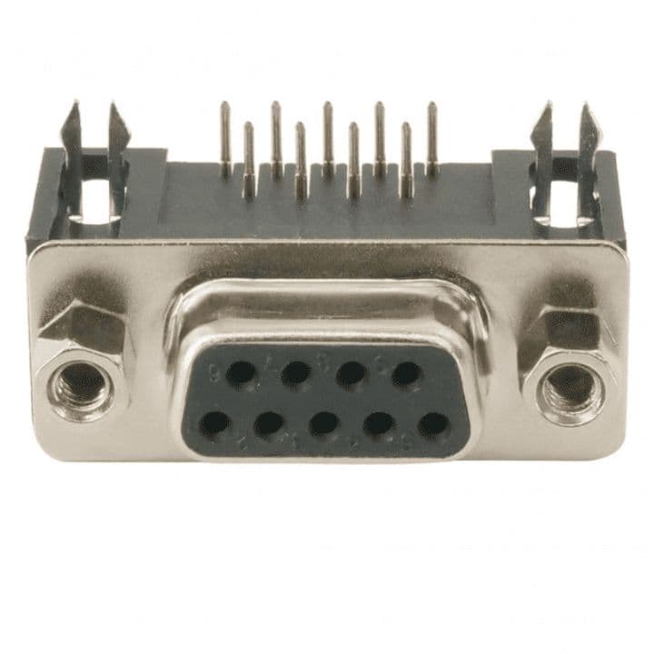 DB9 Female Right Angle Connector PCB Mount - View 1