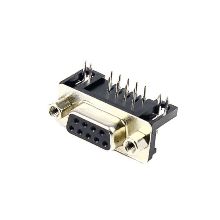 DB9 Female Right Angle Connector PCB Mount - View 3