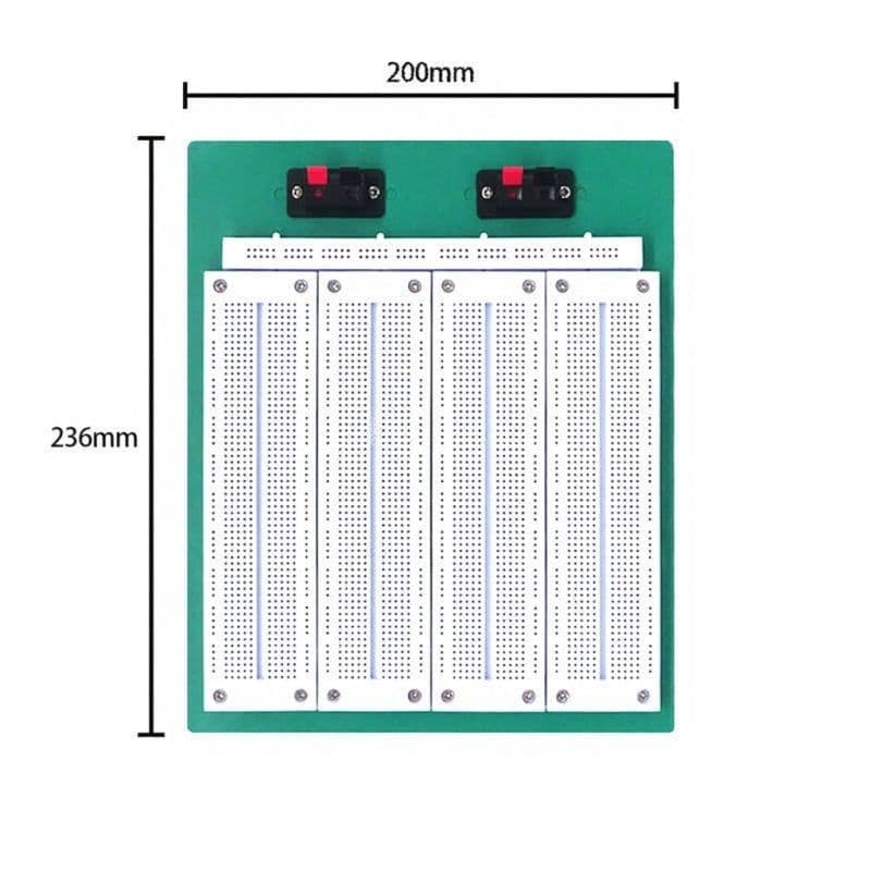 SYB-500 Large Solderless Breadboard – 3220 Tie-Point Prototyping Board (240×200×8.5mm) - View 3