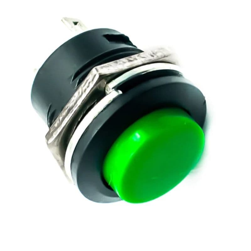 Green R13-507 16mm Round Cap Momentary Push Button Switch – 2 Pin - View 2