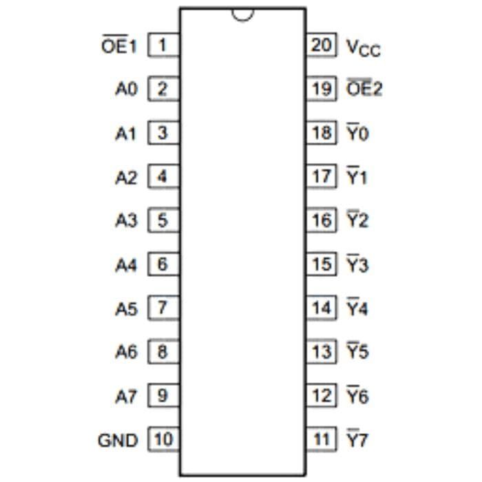 Octal 3-state Inverting Buffer IC - 74HC540 - View 2