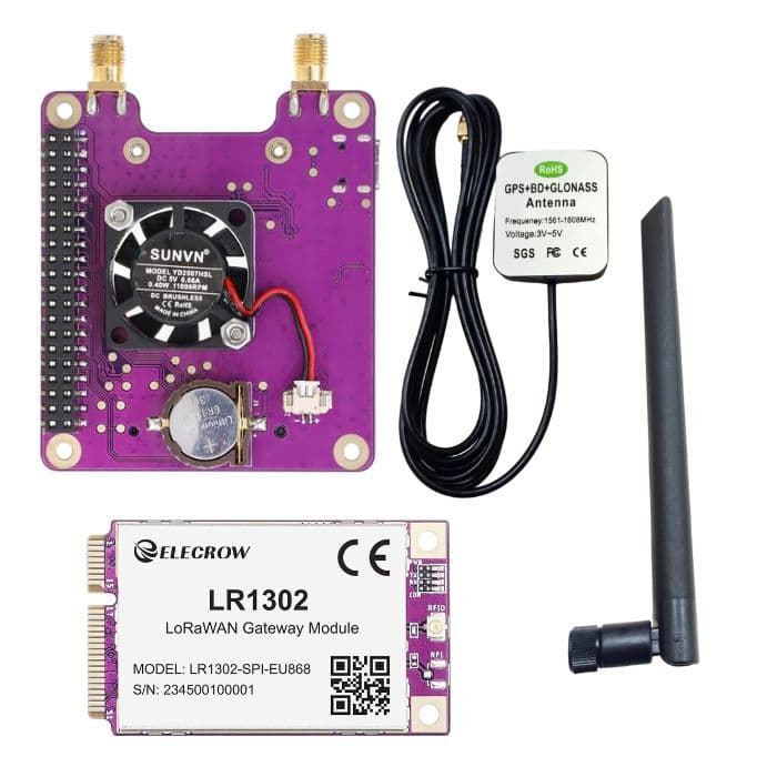 LR1302 LoRaWAN Gateway Module SPI EU868 SX1302 Long Range Gateway Module Support 8 Channels With Pi Net & Antenna Kit - View 1