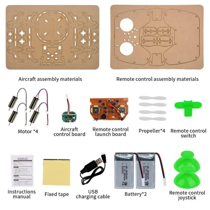 GKFESCC RC DIY Wooden Drone Kit for Kids for Ages 5-10+ - View 2