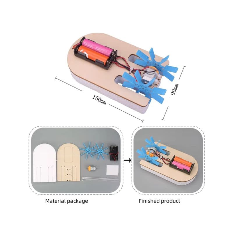 Pludo Paddle Racer STEM Kit – DIY Science Experiment Kit for Kids 3–5 | Mont–2 Water Resistance Activity - View 3
