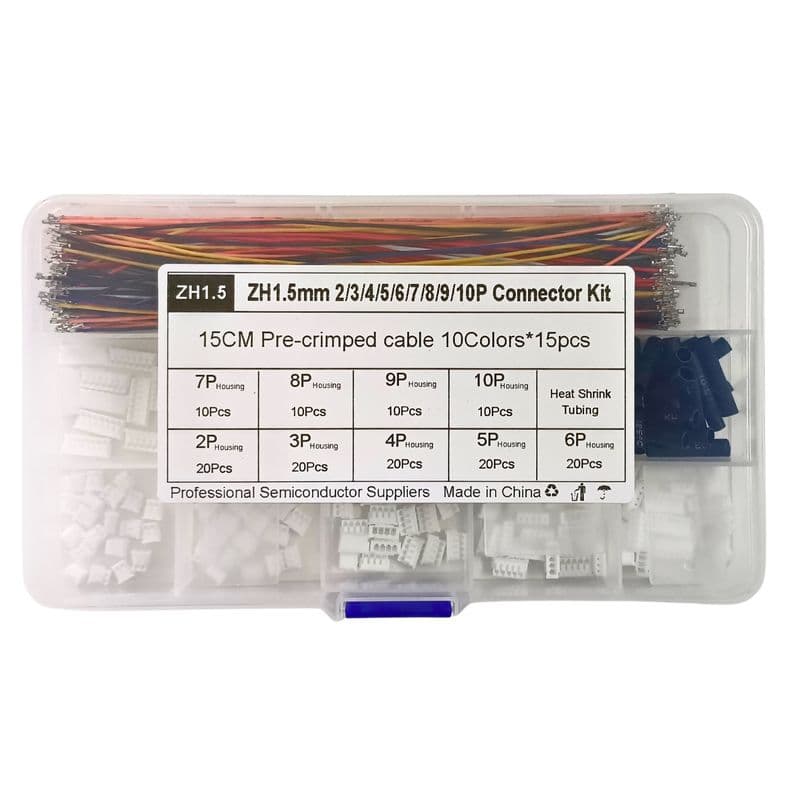 ZH1.5MM Pitch Connector Kit with 15cm Pre-crimped Cable 10 Colors - View 1